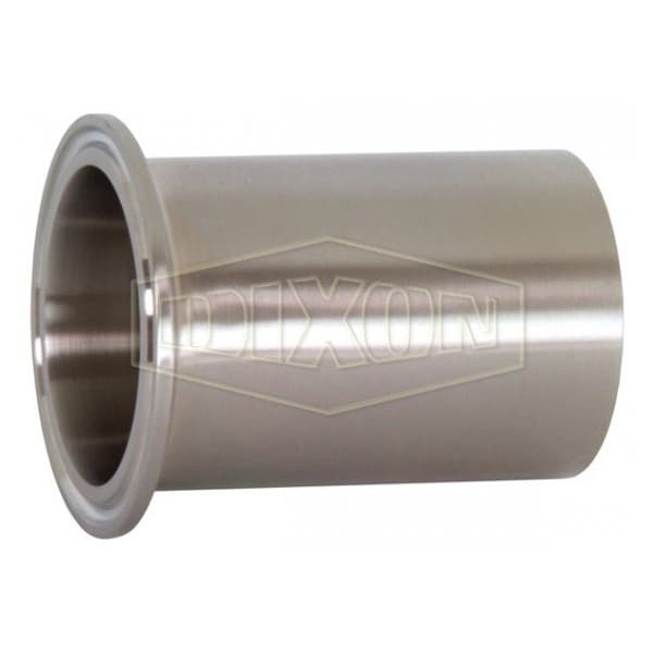 Light Duty Clamp Ferrule, 1 in Nominal, Clamp x Weld End Style, 316L SS, Domestic